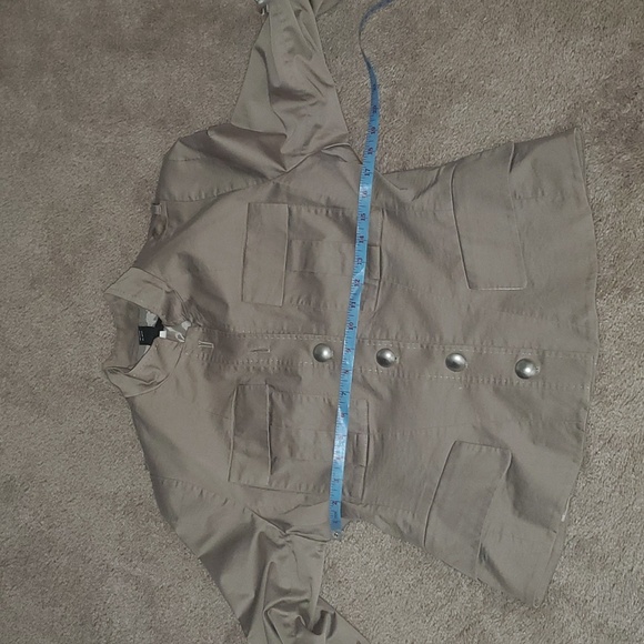 Body by Victoria 12 jacket 8 pants khaki pant suit accordian tale cup buttons - Picture 9 of 14